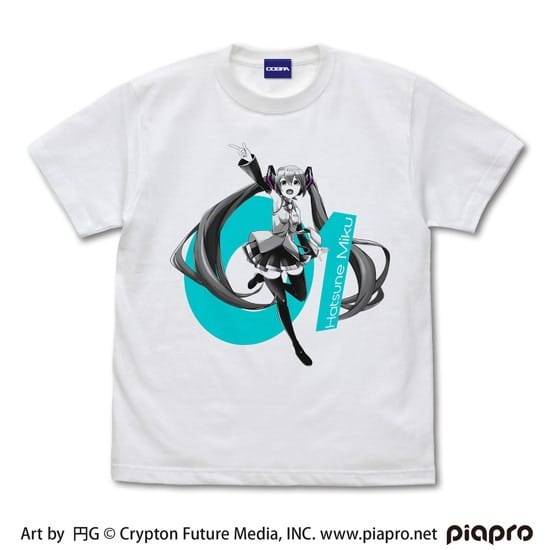 初音ミク Tシャツ 円G Ver. WHITE-S