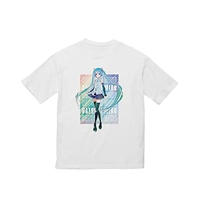 VOCALOID Tシャツ 初音ミク(V4X) Ani-Art 第3弾 BIGシルエットTシャツ ホワイト ユニセックス Lサイズ