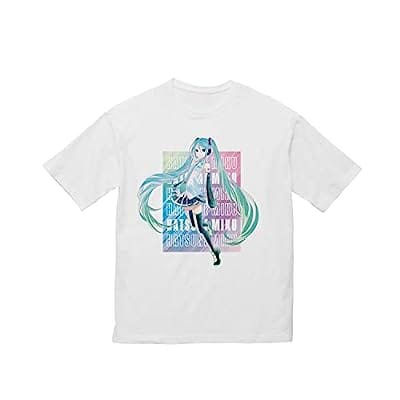 VOCALOID Tシャツ 初音ミク(V3) Ani-Art 第3弾 BIGシルエットTシャツ ホワイト ユニセックス Lサイズ