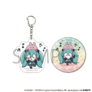 初音ミク×カナヘイの小動物 アクリルキーホルダー&缶バッジセット03/初音ミク&うさぎ(コラボイラスト)