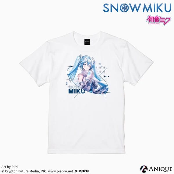 [SNOW MIKU] 雪ミク 描き下ろしイラスト 四季の移ろい 初音ミク Art by PiPi Tシャツ(フリーサイズ)