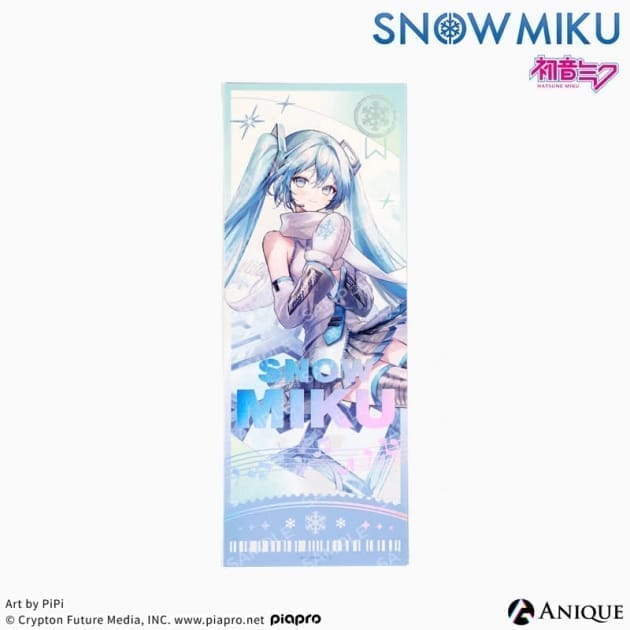 初音ミク [SNOW MIKU] 雪ミク 描き下ろしイラスト【四季の移ろい】初音ミク Art by PiPi 箔押しチケット風カード