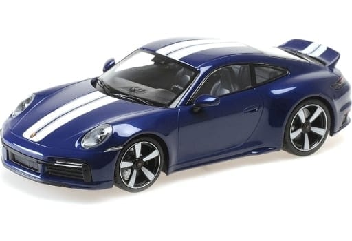 ミニチャンプス 1/18 ポルシェ 911 992 スポーツ クラシック 2022 ブルーメタリック/ストライプ