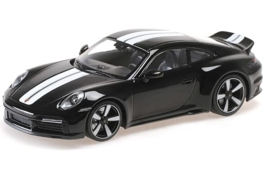 ミニチャンプス 1/18 ポルシェ 911 992 スポーツ クラシック 2022 ブラック/ストライプ