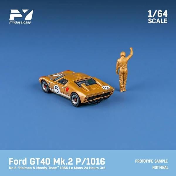 Finclassically4 フォード GT40 Mk2 P/1016 No.5 1966 ル・マン24時間 R.バックナム フィギュア付き