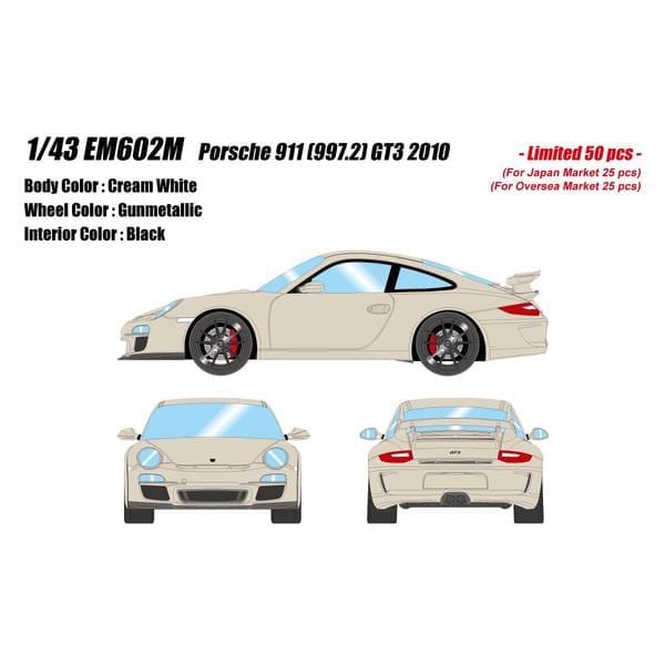 アイドロン 1/43 ポルシェ 911 997.2 GT3 2010 クリームホワイト