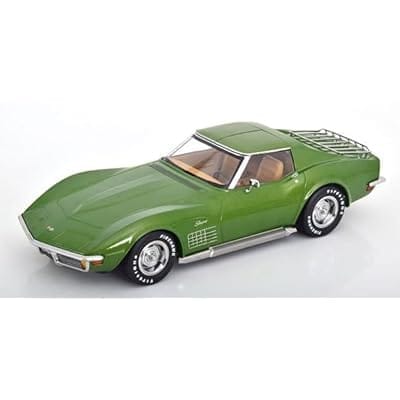 KKスケール 1/18 シボレー コルベット C3 1972 ライトグリーンメタリック removable roof parts and sidepipes