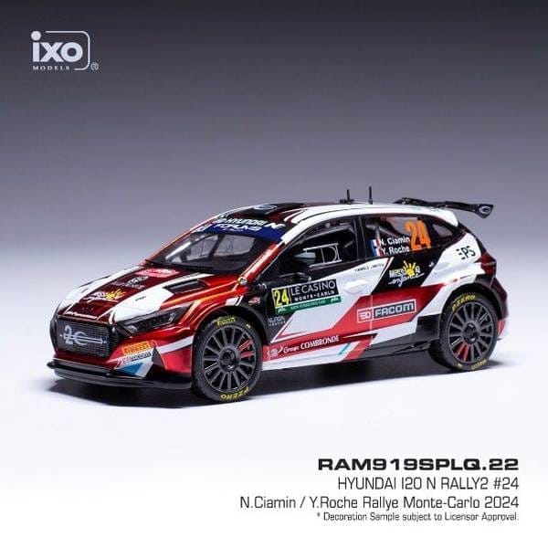 イクソ 1/43 ヒョンデ i20 N ラリー2 No.24 2024 WRC ラリー・モンテカルロ N.シアミン/Y.Roche