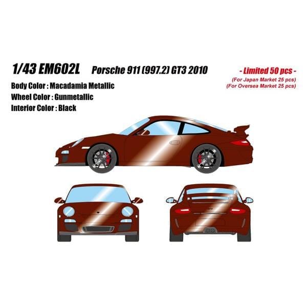 アイドロン 1/43 ポルシェ 911 997.2 GT3 2010 マカダミアメタリック