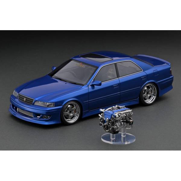 イグニッションモデル 1/18 ニッサン VERTEX JZX100 チェイサー ブルーメタリック With エンジン