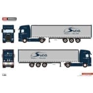 WSIModels 1/50 Van der Sluis Transport SCANIA S HIGHLINE CS20H 4X2 CURTAINSIDE TRAILER/3 AXLE