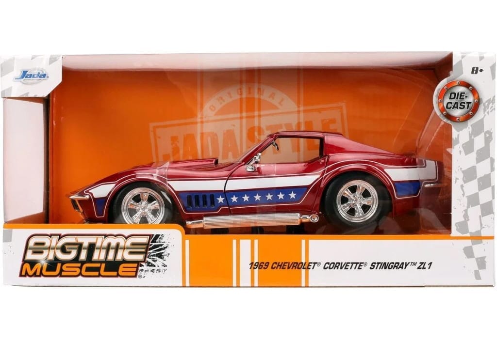 JADATOYS 1/24 シェビー コルベット スティングレイ 1969 レッドメタリック