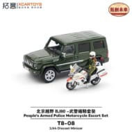 拓意XCARTOYS4 BAIC 北京汽車 BJ180 グリーン 中国人民武装警察バイク・警護セット>