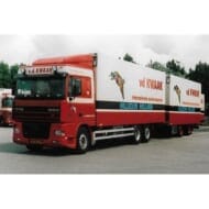 1/50 DAF 95XF SPACE CAB 6X2 TAG AXLE RIGED REEFER TRUCK DRAWBAR TRAILER Van Der Kwaak>