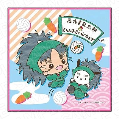 忍たま乱太郎×サンリオキャラクターズ ミニタオル 七松小平太×ポチャッコ