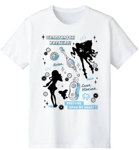 キュアマリン Ani-Sketch Tシャツ ホワイト レディースLサイズ 「ハートキャッチプリキュア!」