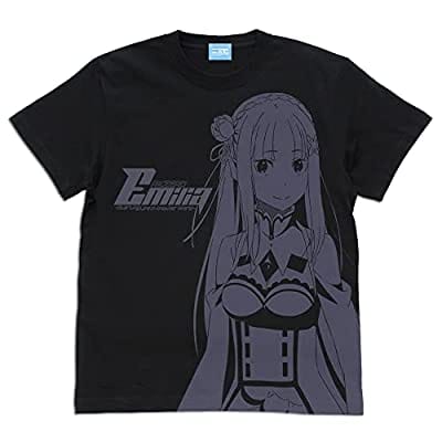 エミリア オールプリントTシャツ ブラック Lサイズ