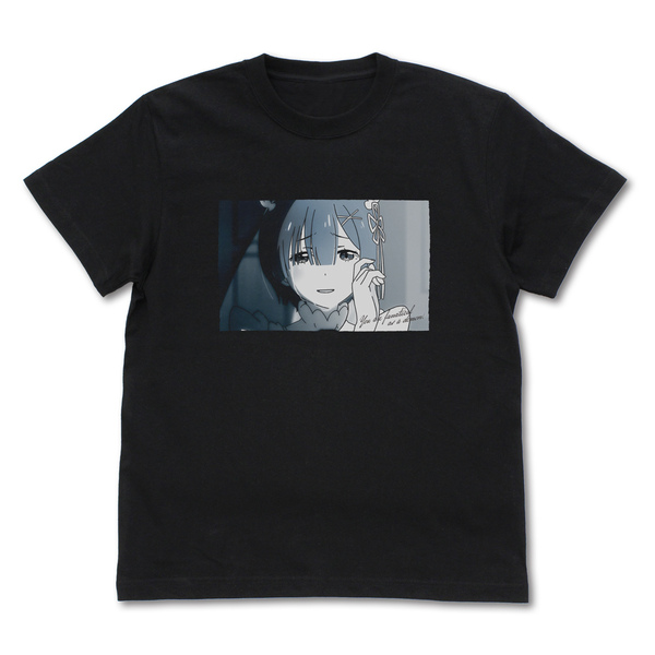 Re:ゼロから始める異世界生活 鬼がかってますね フォト Tシャツ/BLACK-XL