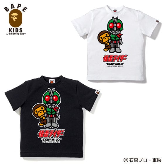 A BATHING APEコラボ 仮面ライダー Tシャツ#2 KIDS