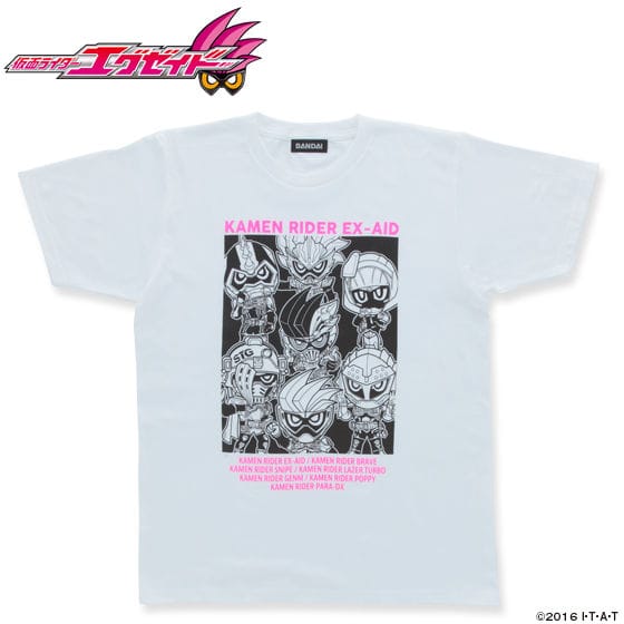 仮面ライダーエグゼイド デフォルメ集合Tシャツ(白)