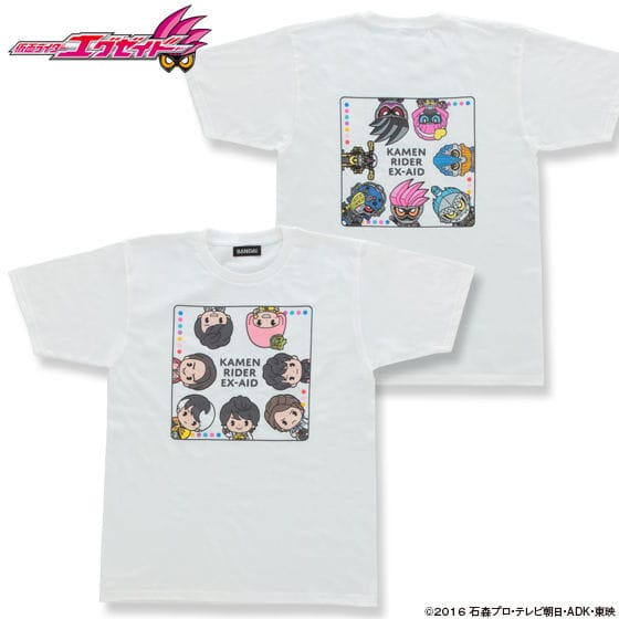 仮面ライダーエグゼイド デフォルメ柄Tシャツ(白)