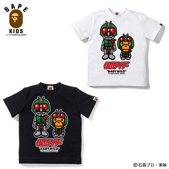 A BATHING APEコラボ 仮面ライダー Tシャツ#4 KIDS