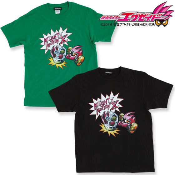 仮面ライダーエグゼイド マイティアクションX Tシャツ(ブラック/グリーン)