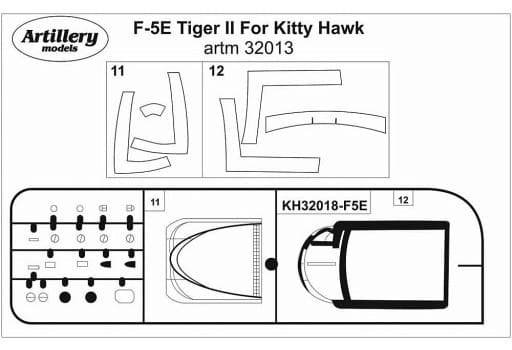 1/32 F-5E タイガーII 塗装マスクシール キティーホーク用