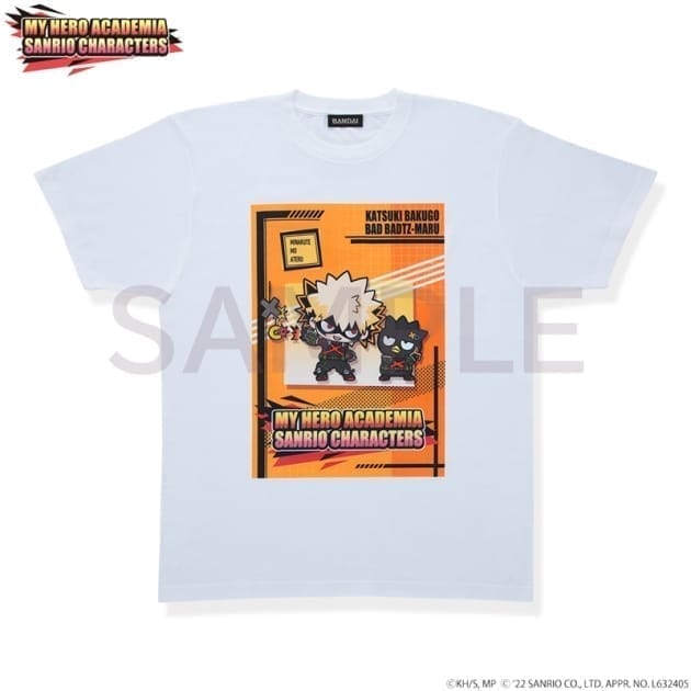 僕のヒーローアカデミア×サンリオキャラクターズ Tシャツ 爆豪勝己×バッドばつ丸 XL