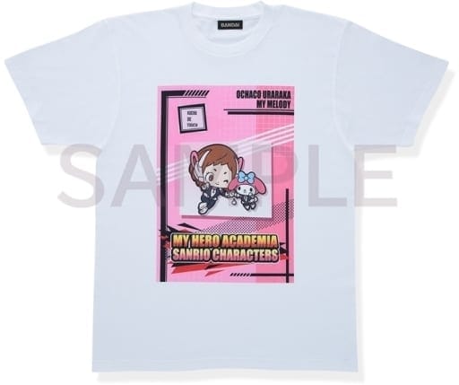 僕のヒーローアカデミア×サンリオキャラクターズ Tシャツ 麗日お茶子×マイメロディ L