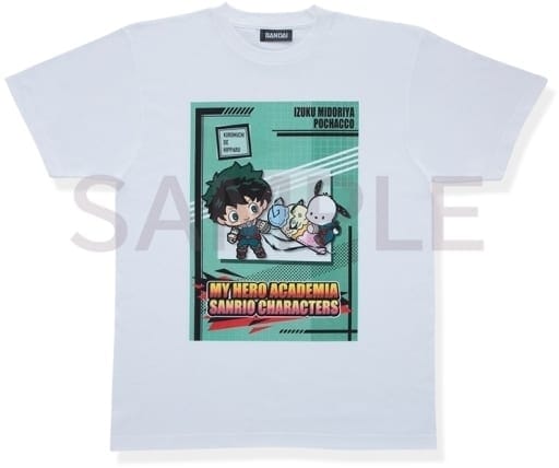 僕のヒーローアカデミア×サンリオキャラクターズ Tシャツ 緑谷出久×ポチャッコ L