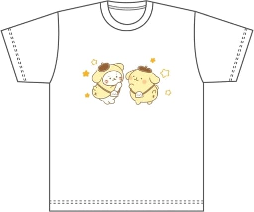 しろたん×サンリオキャラクターズ Tシャツ/しろたん×ポムポムプリン(M)
