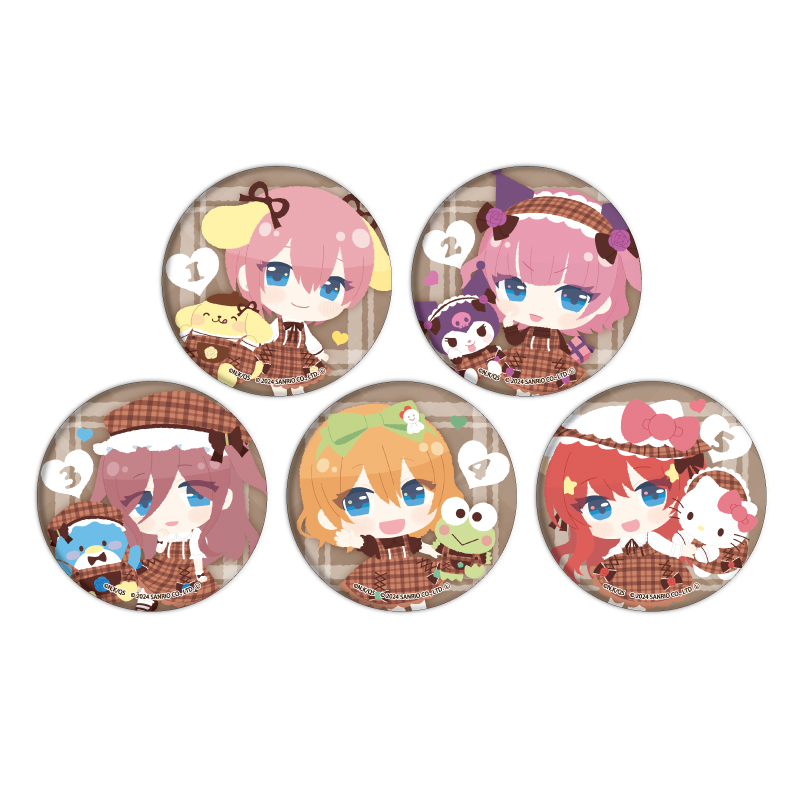 五等分の花嫁∽×サンリオキャラクターズ 缶バッジ 02 ミニキャライラスト