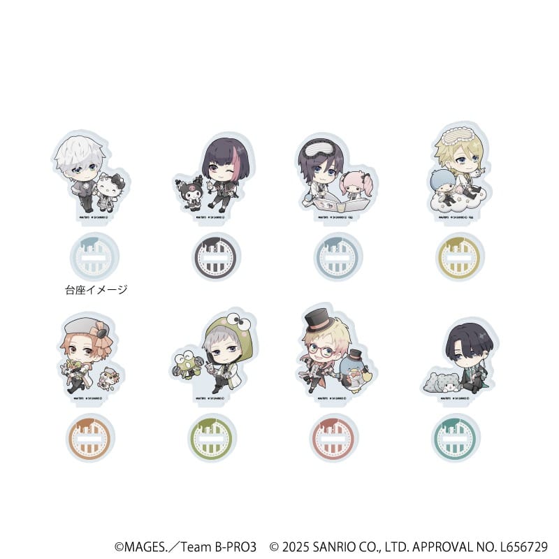 B-PROJECT～熱烈*ラブコール～ サンリオキャラクターズ アクリルぷちスタンド 01 ブラインド ミニキャライラスト 8個入り1BOX