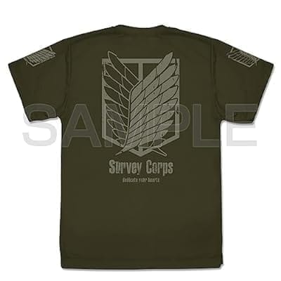 進撃の巨人 調査兵団 ドライTシャツ/OD-M