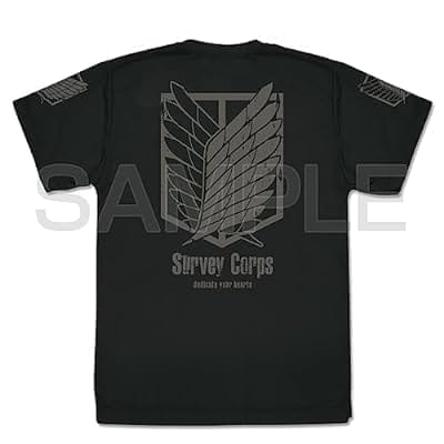 進撃の巨人 調査兵団 ドライTシャツ/BLACK-L