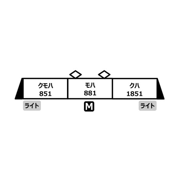 Nゲージ 三岐鉄道851系 登場時 3両セット