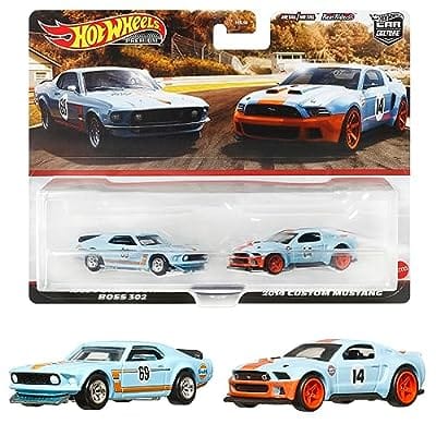 ミニカー4 Hot Wheels プレミアム 2パック - 1969 フォード マスタング BOSS 302 / 2014 カスタム マスタング