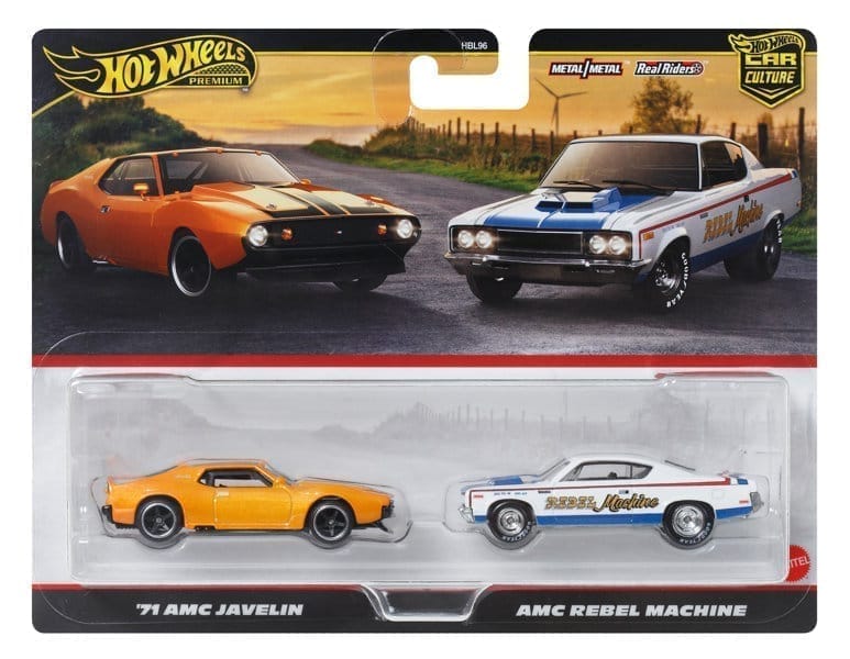 1/64 Hot Wheels プレミアム 2パック ’71 AMC ジャヴェリン/AMC レベル マシーン [JBL06-9866]