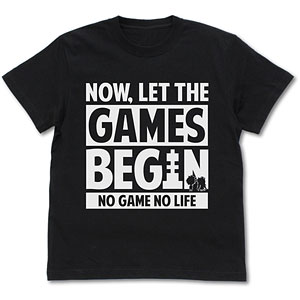 ノーゲーム・ノーライフ さあゲームを始めようメッセージ Tシャツ/BLACK-L