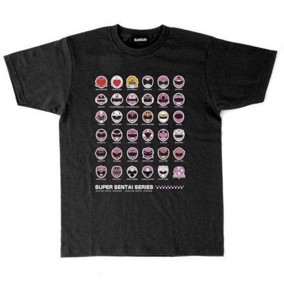 スーパー戦隊シリーズ40作品記念 歴代ピンク&ホワイト ヒロイン フェイスTシャツ