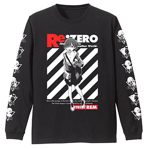 Re:ゼロから始める異世界生活 レム 袖リブロングスリーブTシャツ ストリートファッションVer./BLACK-XL