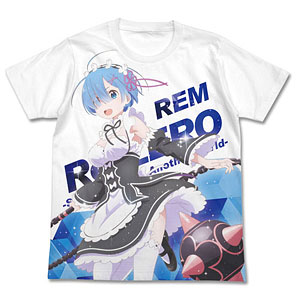 Re:ゼロから始める異世界生活 レムとモーニングスター フルグラフィックTシャツ/WHITE-L