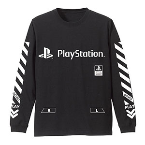 プレイステーション 袖リブロングスリーブTシャツ“PlayStation”/BLACK-M