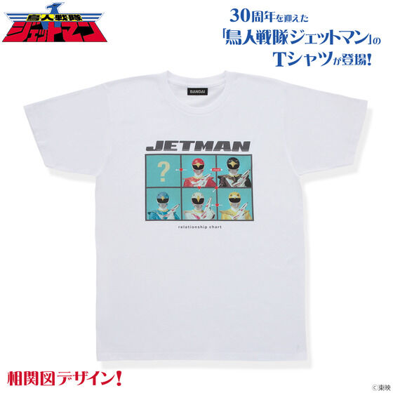 鳥人戦隊ジェットマン 30周年記念 コレクションTシャツ 相関図柄【2次受注12月発送分】