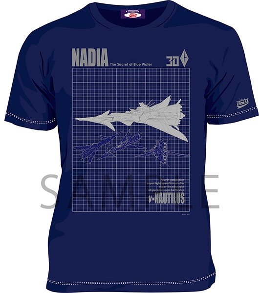 ふしぎの海のナディア ν-ノーチラス号Tシャツ(ネイビー) XL
