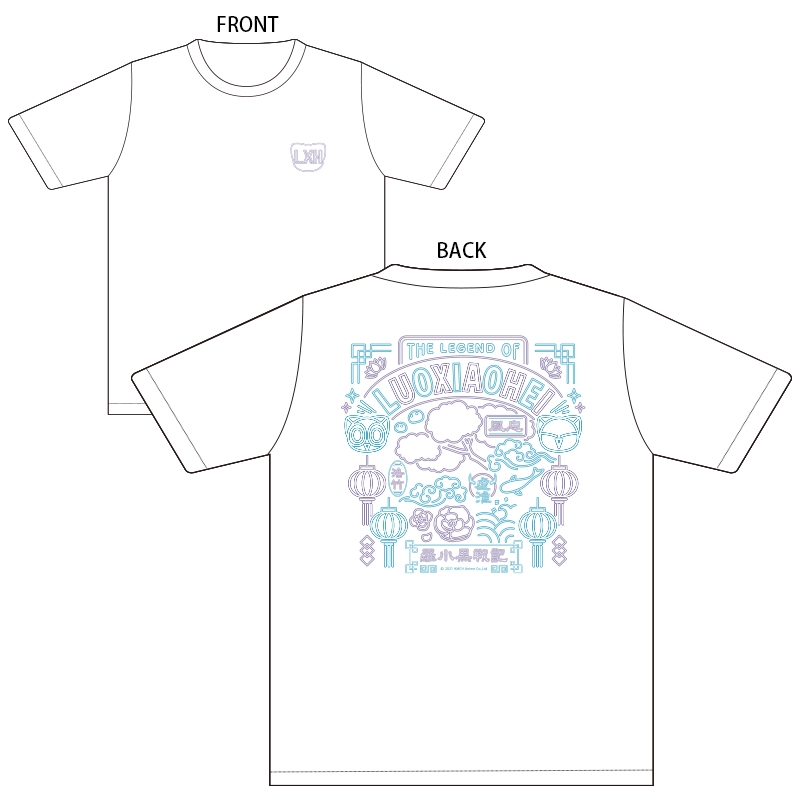 羅小黒戦記 Tシャツ(ネオンデザイン/フーシー・シューファイ・ロジュ 白)XL