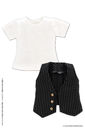 ドールウェア ピコニーモサイズ PIC206-BKW 1/12 Tシャツ&ジレセット ブラック x ホワイトストライプ