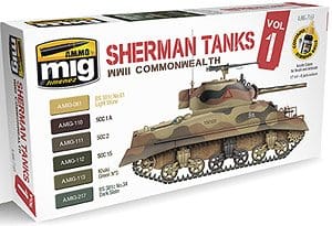 シャーマン戦車 カラーセット Vol.1 WW.II イギリス連邦 (塗料)