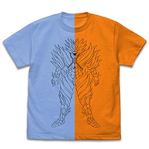 ドラゴンクエスト ダイの大冒険 フレイザード 切り替えTシャツ/SAX×ORANGE-M>